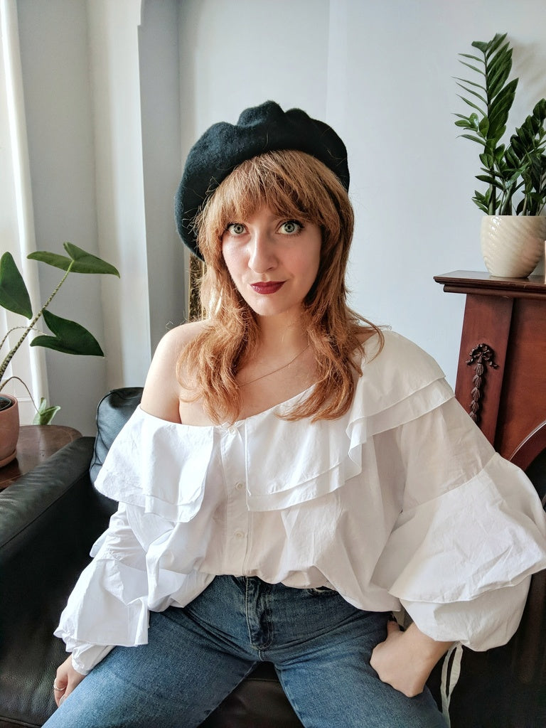 Sustainable ethically made organic cotton oversized ruffled white shirt