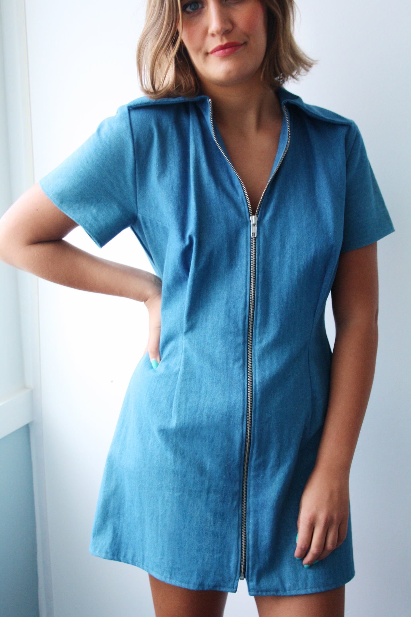 Ethical Sustainable 70's Denim Mini Dress 