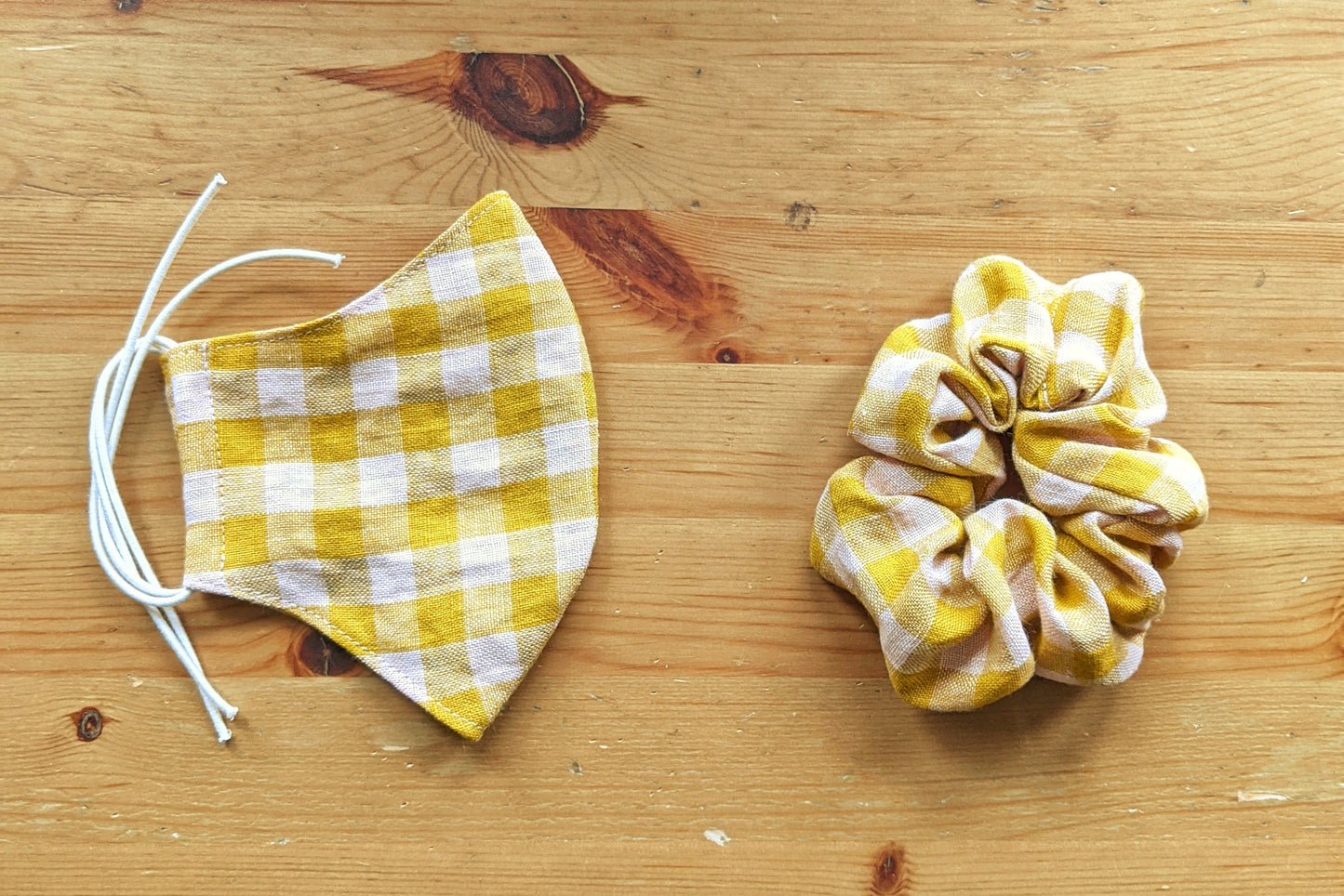 Pink and Yellow Gingham Scrunchie Bundle - Zenzero Clothing