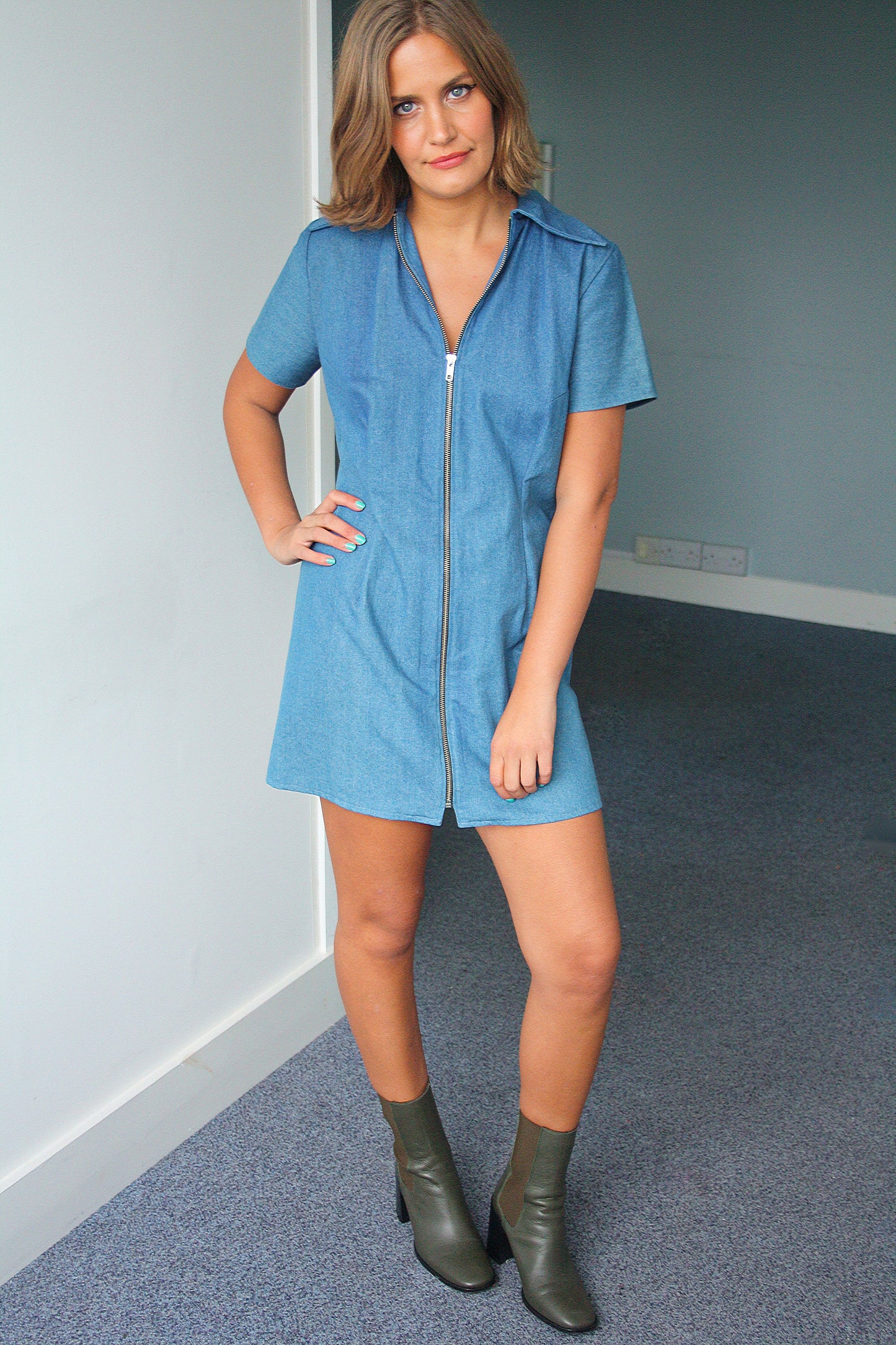 Ethical Sustainable 70's Denim Mini Dress 